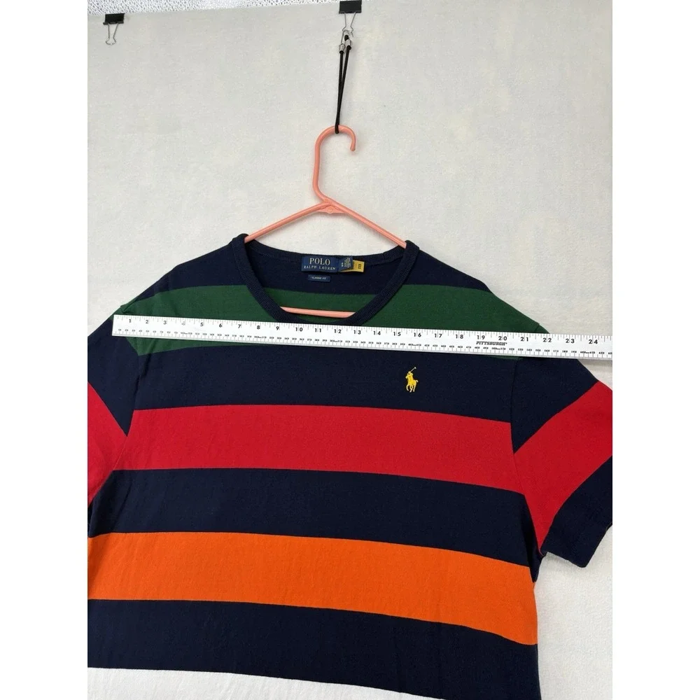 Polo Ralph Lauren Classic Fit Multicolored Striped Jersey Shirt Size XL